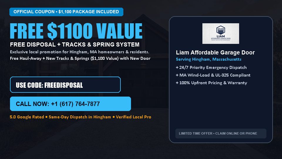 FREE Old Door Haul-Away & Heavy-Duty Tracks in Hingham, MA - Liam Affordable Garage Door